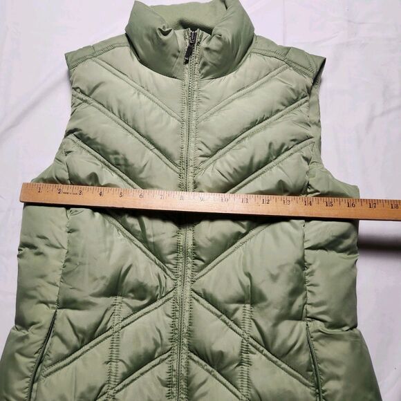 Eddie Bauer Womens XS Premium Quality Goose Down Puffer Vest Green Full Zip - Picture 8 of 9